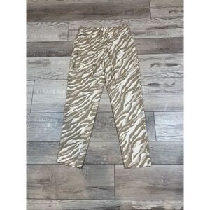 Sport Savvy Brushed Jersey Zebra Printed Ankle Pants Size XS